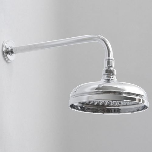 Traditional Round Shower Head (200mm) & Wall Shower Arm (300mm)